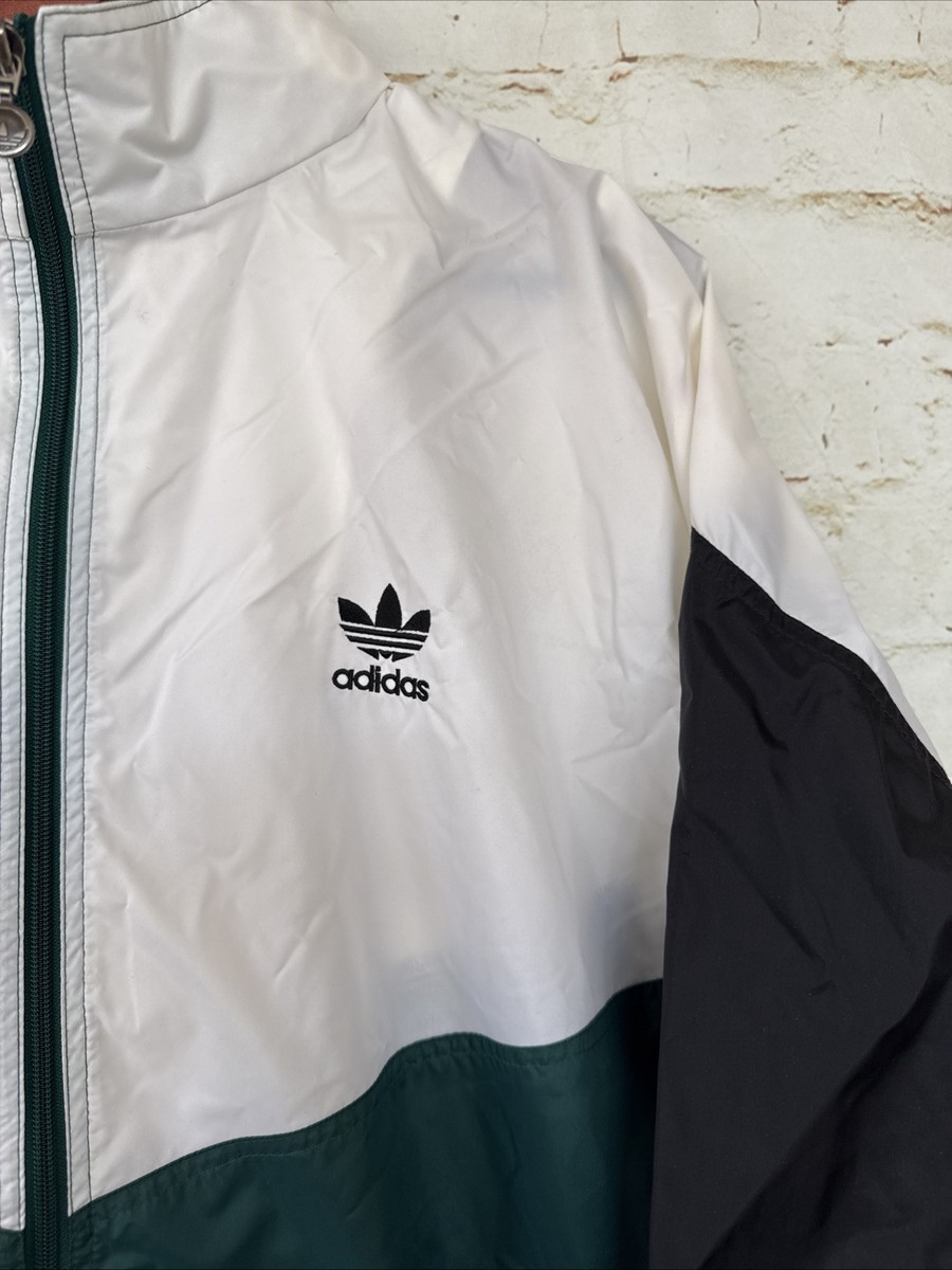 Adidas Vintage Full Zip Colorblock Track Jacket Hooded Windbreaker