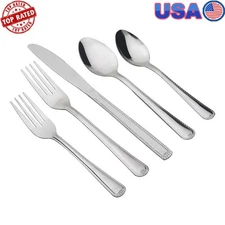 49 Piece Stainless Steel Flatware Set Service 8 Dishwasher Safe Organizer New