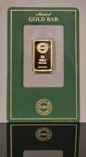 5 gram Royal Mint Rafinery 999.9 Fine Gold Bar 3077.69 per troy oz