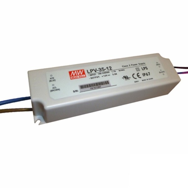 Led Trafo Netzteil 36W 1A 36V Wasserfest Mean Well (LPV-35-36) IP67 Meanwell-image