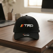 TRD Embroidered Logo Black Trucker Mesh Snapback Adjustable Hat