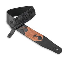 Walker  Williams CVG-83 Padded Guitar Strap Hand Tooled Leather Musical Note...