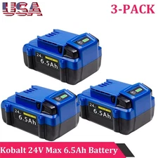 3-PACK 24V 6.5Ah Battery For Kobalt 24V Max Lithium  KB624-03 KB524-03 KB424-03