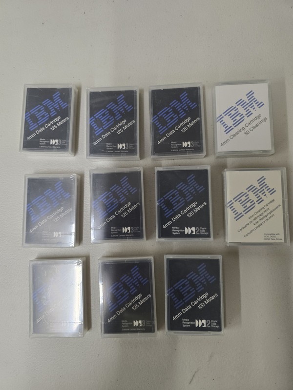 IBM DDS 4mm Data Tape Lot 9 New DDS-2 DDS-3 + 3 Cartridge Kits + 2r tapes