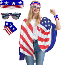American Flag Cape Costume 250Th Anniversary for Patriotic Party