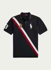 Polo Ralph Lauren Black BIG PONY 20th ANNIVERSARY CREST SHIRT STRIPE RUGBY