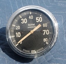 Rare Late 50s Stewart Warner 8k Scale Mechanical Drive Tachometer Hot Rod Hemi