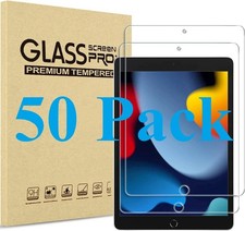 50-Pack Clear HD Tempered Glass Screen Protector For iPad 10.2 7th 8th 9th Gen