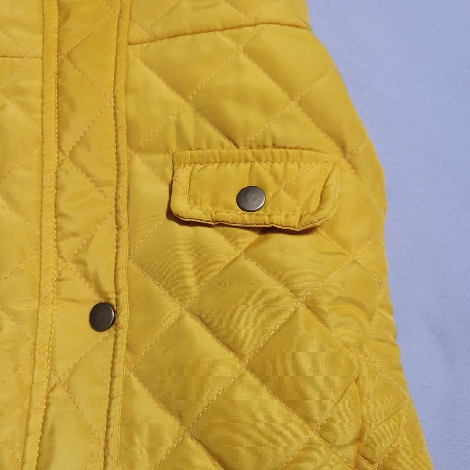 Heart To Tail Dog Yellow Quilted Flannel Lined Vest With Pockets Size Large - Image 3 of 4