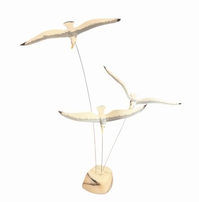 VINTAGE MCM Flying Seagulls Kinetic Art Statue 11  FAST SHIPPING 3249-35