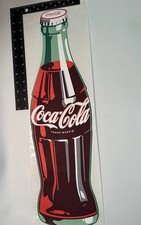Autocollant mural bouteille contour vert Coca-Cola texture tissu sous licence officielle 24"