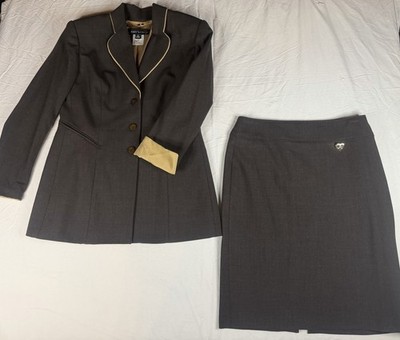   Exceptional Vintage GRAY & GRAY Italian Silk Skirt Suit Size 2  