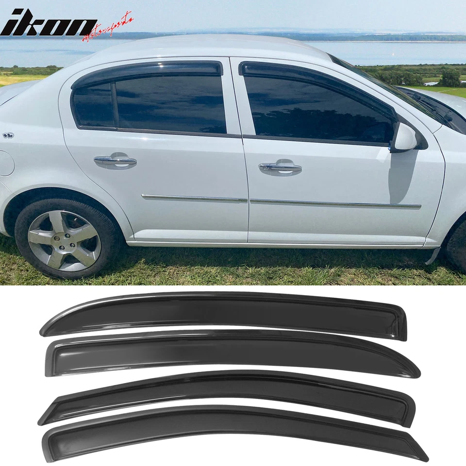 Fits 05-10 Chevy Cobalt Sedan Acrylic Window Visors Sun Guard Rain Deflector 4PC