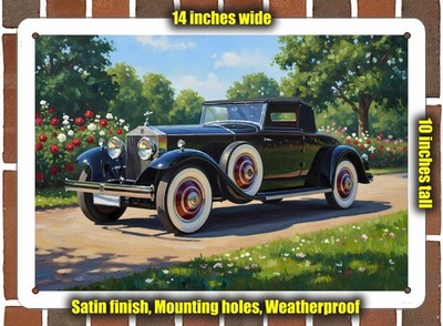 Metal Sign - 1927 Rolls Royce Phantom 4 Oil Painting - 14x10