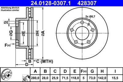 Brake discs Citroen Jumper II 2.0 BlueHDi 110 24.0128-0307.1