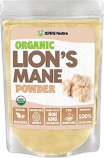 ORGANIC LION'S MANE MUSHROOM POWDER Brain Gut Heart Health Anti-Inflammation
