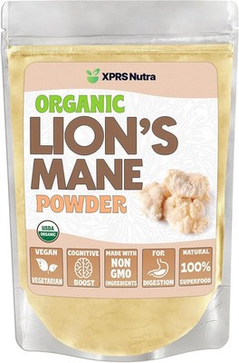 ORGANIC LION'S MANE MUSHROOM POWDER Brain Gut Heart Health Anti-Inflammation
