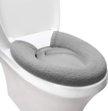 Toilet Seat Cover,Bathroom Soft Thicker Warmer with Snaps Fixed Stretchable Wash