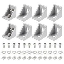 Aluminum Extrusion Profile Connector Set, 3030B Series Corner Bracket,8 Set