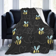 Flannel Fleece Throw Blanket Bed Blanket Bumble Bees Micro Fleece Blanket Warm