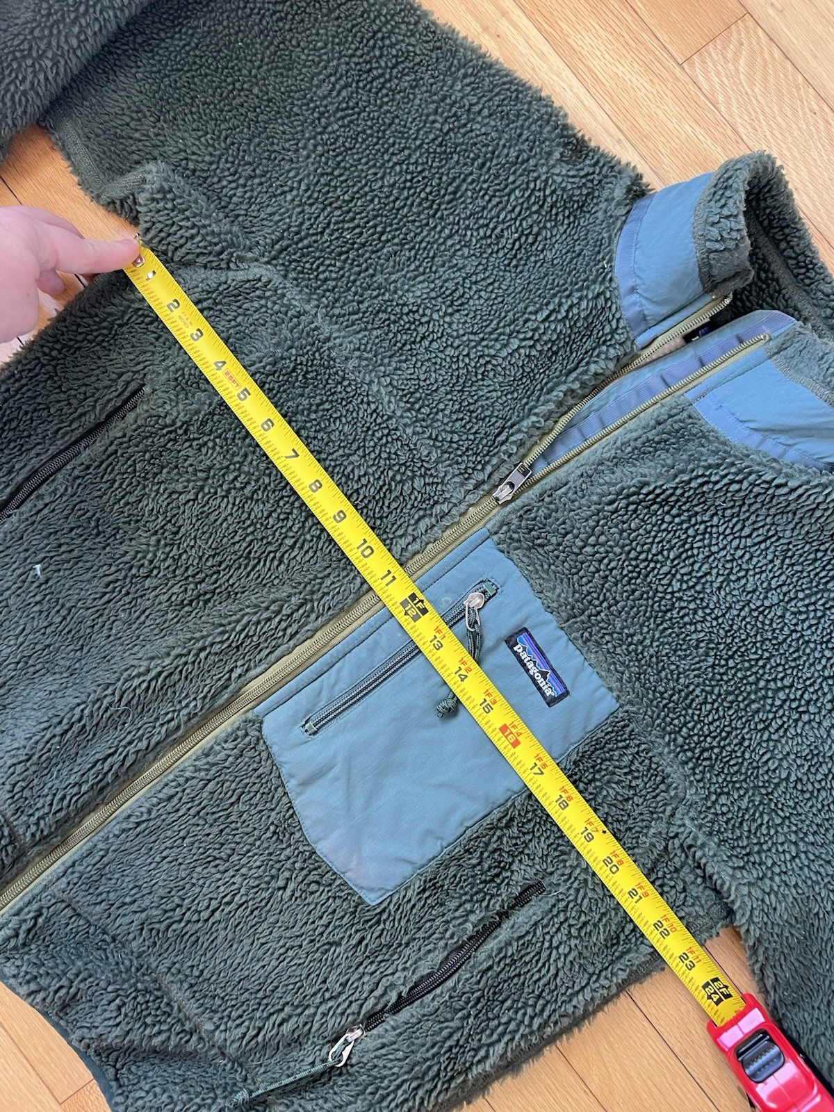 Vintage Patagonia Retro-X Deep Pile Fleece Jacket 2000 Green Size Medium USA thumbnail 9