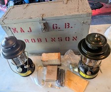 Rare US army or Marine Coleman double lantern crated set + extras parts Gulf War