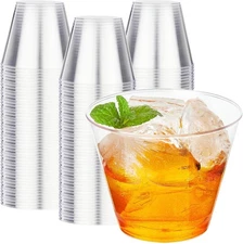 RACETOP 200 Pack 9 oz Clear Plastic Cups for Party, 9 oz-200 count, 