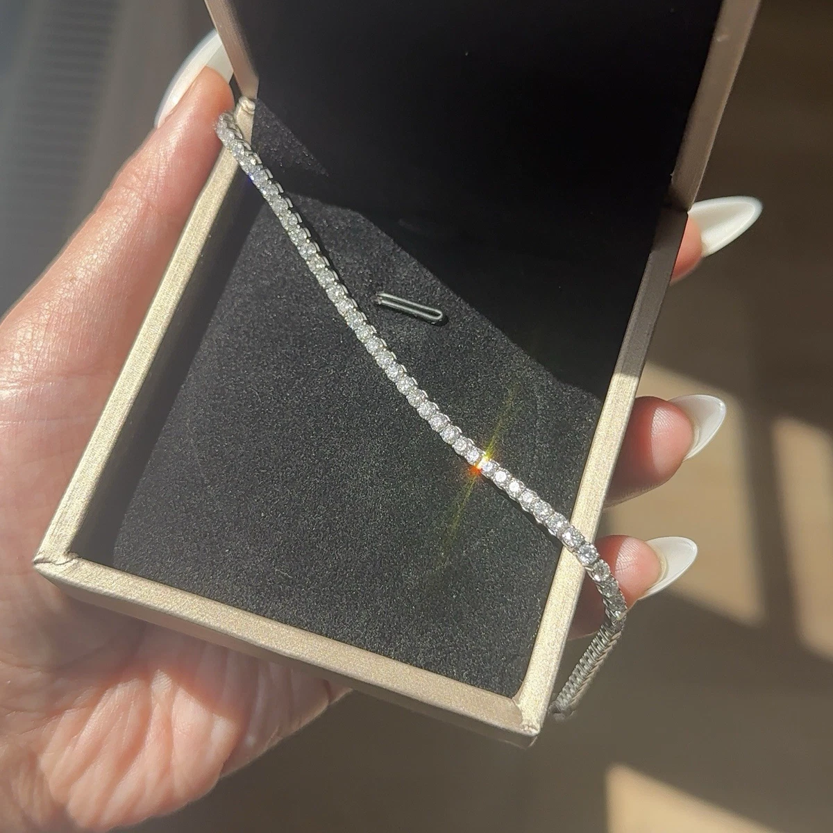 10K White Gold 4.27ct IGI Lab Diamond Tennis Bracelet