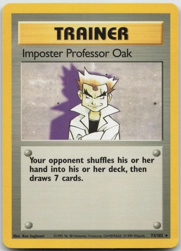 Imposter Professor Oak 73/102 Rare Base Set Unlimited Pokemon LP-NM
