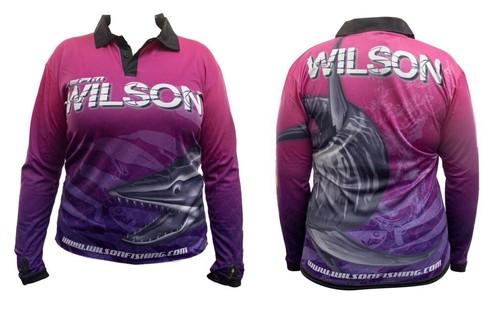 WILSON Team Pink/Purple Tournament Long Sleeve Fishing Shirt - Fishing Jersey - Picture 1 of 12