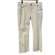 Tommy Hilfiger High Rise Corduroy Straight Leg Pants Womens 16 Off White Classic