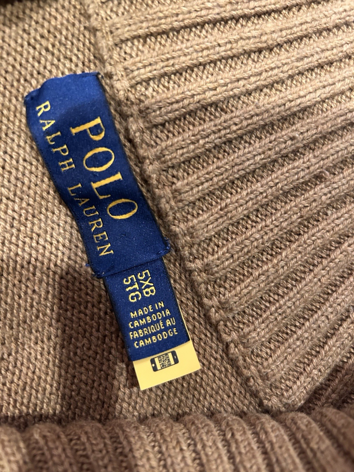 Polo Ralph Lauren Quarter Zip Pullover Sweater Brown Embroider Logo Men’s 5XB thumbnail 6