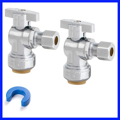 Angle Stop Valve, 1/2" PTC x 3/8" OD Compression, Toilet Water Shut Off Valve...
