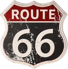 HANTAJANSS Route 66 Road Signs Vintage Room Decor Metal Sign Retro Black