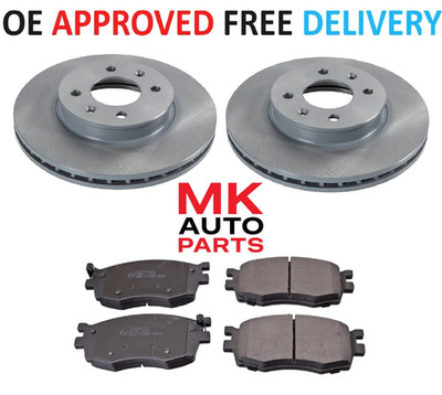 FOR HYUNDAI i20 1.1 1.2 1.4 CRDI FRONT BRAKE DISCS AND PADS 2009 TO 2015 256MM