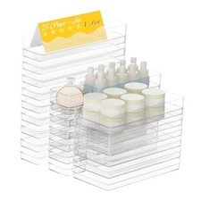 27 PCS Clear Plastic Drawer Organizer Set, 4 Sizes Acrylic Drawer Storage 27PCS