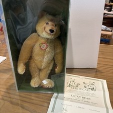 STEIFF Dickey 1930 Gold 32 Replica Teddy Bear 13 mohair 1985 0172/32 Box w/ COA