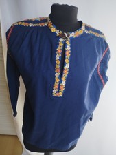 Folklore Tunika Blau Mit Stickerei Hippy Boho Gr S 