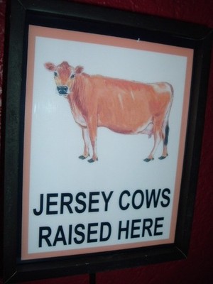 Jersey Cows Raised Here Farm Dairy Milk Barn Feed Store Retro Lighted Sign