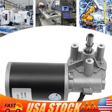 Electric Worm Gear Motor Right Angle Reversible 220 RPM Torque 45W DC 24V