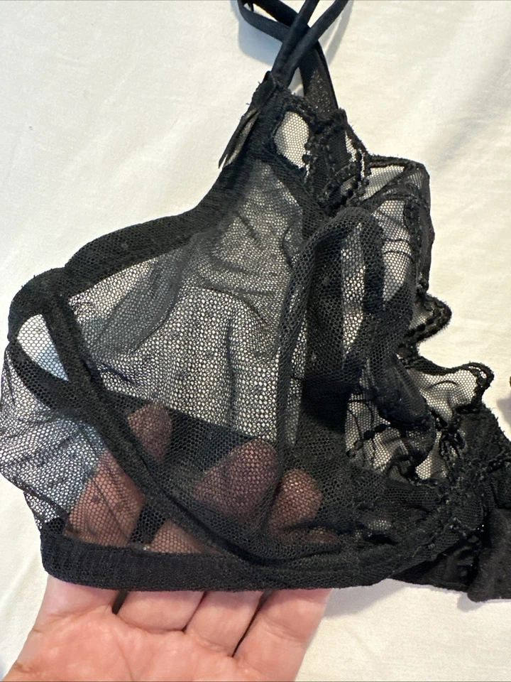 Sujetador La Perla Studio 2 negro con aros cierre trasero encaje 34 D Foto 4 de 4