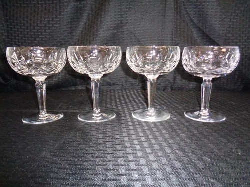 4 Vintage Waterford Crystal Kildare Champagne Coupe Sherbet Glasses
