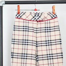 Burberry Girls Kids Nova Check Plaid Flare Pants Ankle Trousers 10 Year