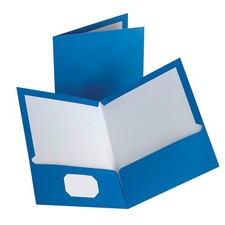 Oxford Laminated Twin Pocket Folders Blue Pack of 10 Durable and Professional