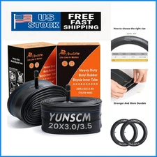 20" E-Bike Heavy Duty 2-Pack Inner Tubes - Shock Absorbing & Stable Air Pressure