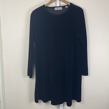 Vintage Amanda Smith Black Velvet Dress Womens Size 12 Whimsigoth