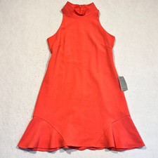Vince Camuto A-Line Shift Dress Sleeveless High Neck Salmon Size 10 NWT