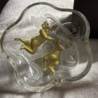 Vintage Mikasa Cherubs Footed Candy Dish Frosted Glass With Gold Cherubs — photo 4