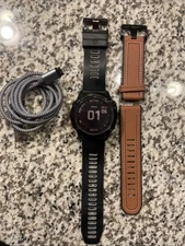 Garmin Fenix 6X Pro 51mm Smart Fitness Watch Black with charger & 2 bands