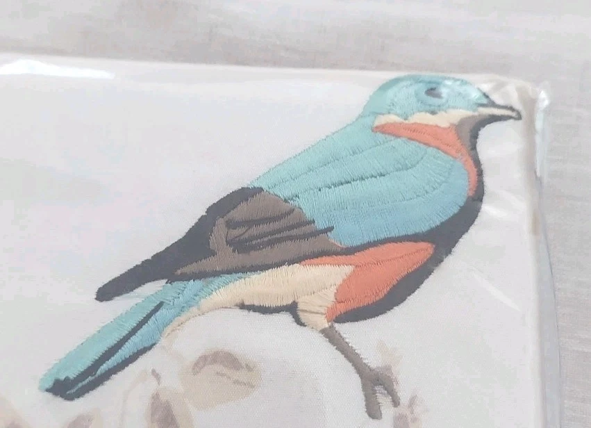 Avanti Ivory Gilded Birds Bordered Printed Shower Curtain, 70" x 72" Brand New - Image 2 of 4